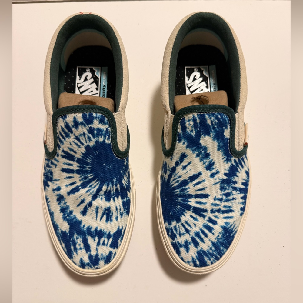 Vans Blue and White Tie-Dye Sneakers